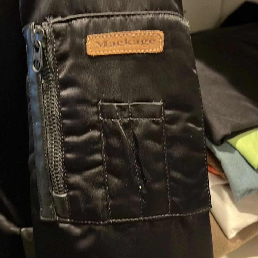 Brand new Mackage mini boys black satin bomber size 14